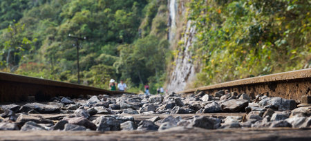 Train tracks in Peru.の写真素材