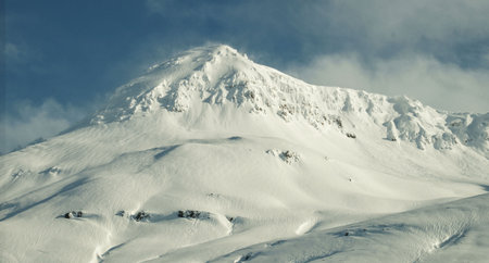 Snow covered mountain in Iceland.