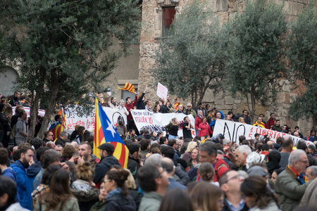 Pictures from the protests in Barcelona on 8th of November.のeditorial素材