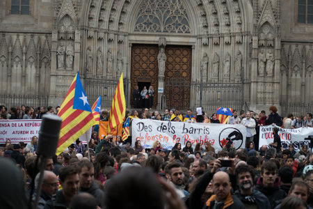 Pictures from the protests in Barcelona on 8th of November.のeditorial素材