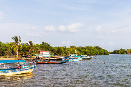 Carti Panama. March 2018. A view of a small harbour in carti in Panama.のeditorial素材