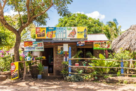 Ometepe, Nicaragua. February 2018. A view of a typical local shop on ometepe island in Nicaragua.のeditorial素材