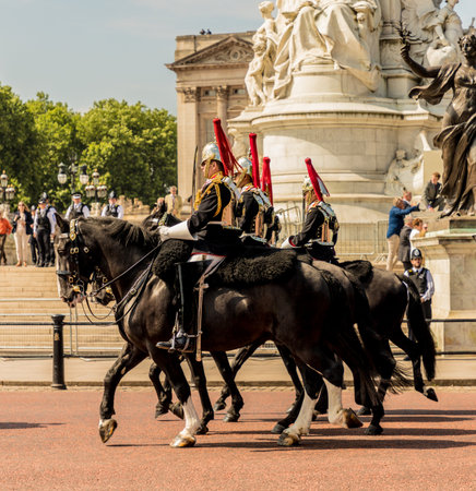 London. June 9 2018. A view of the Household Calvary during the Queens birthday celebrations of Trooping the Colourのeditorial素材