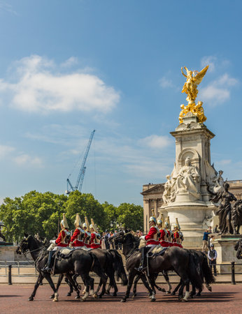 London. June 9 2018. A view of the Household Calvary during the Queens birthday celebrations of Trooping the Colourのeditorial素材