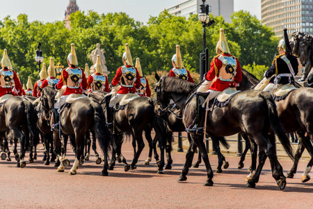 London. June 9 2018. A view of the Household Calvary during the Queens birthday celebrations of Trooping the Colourのeditorial素材