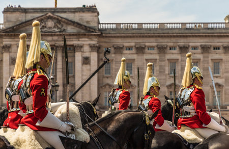 London. June 9 2018. A view of the Household Calvary during the Queens birthday celebrations of...