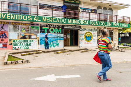 Bocas del toro Panama. March 2018. A view of a typical supermarket on the island of Bocas del toro in Panama.のeditorial素材