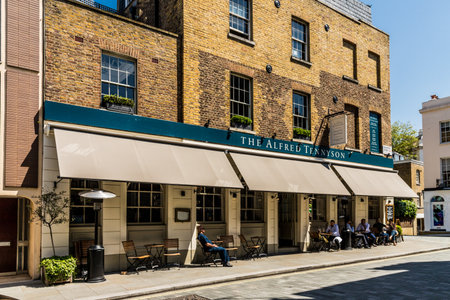 London. May 2018. A view of the Alfred tennyson pub in Belgravia london