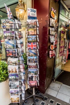 London May 2018. A view of typical london souvenirsのeditorial素材