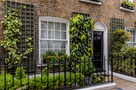 London May 2018. A view of a typical knightsbridge home, in London.のeditorial素材