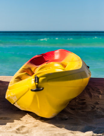 Varadero, Cuba. January 2018. Sports activity equipment on the beach in Varadero in Cuba