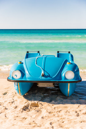 Sports activity equipment on the beach in Varadero in Cubaの写真素材