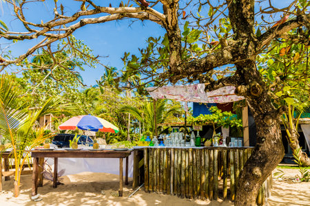 Colon Island, Bocas del Toro, Panama. An outdoor beach bar on Colon Island in Bocas Del Toro, Panama.の写真素材