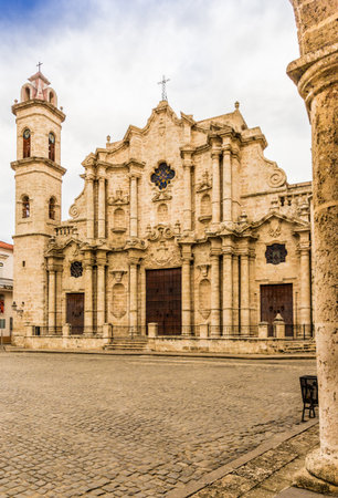 Havana, Cuba. January 2018. A view of the cathedral The virgin mary immaculate conception in havana in Cubaのeditorial素材