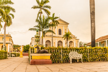 Trinidad, Cuba. January 2018. A typical view of plaza Major in trinidad in Cuba.のeditorial素材