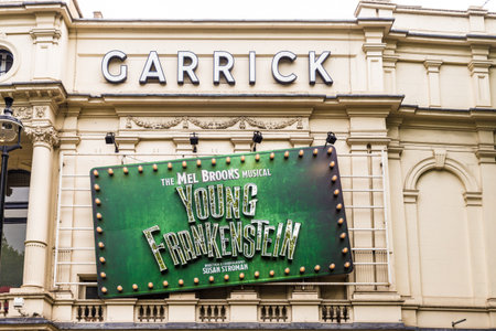 London. June 2018. A view of the signage on the garrick theatre in Londonのeditorial素材