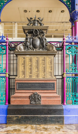 London. June 2018. A view of the war memorial in Smithfield meat market in Londonのeditorial素材