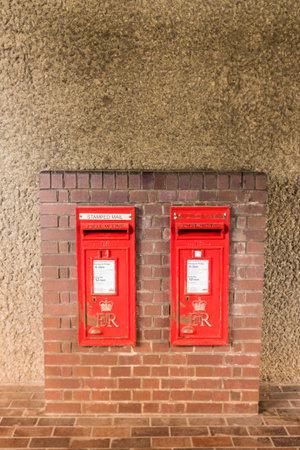 London. June 2018. A view of old post boxes in the Barbican in londonのeditorial素材