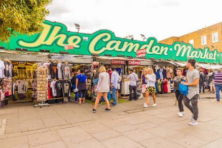 London. August 2018. A view of Camden Market in Camden in londonのeditorial素材