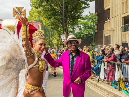 Notting Hill carnival, London. August 27 2018. A view of some of the participants at Notting Hill Carnival in Londonのeditorial素材