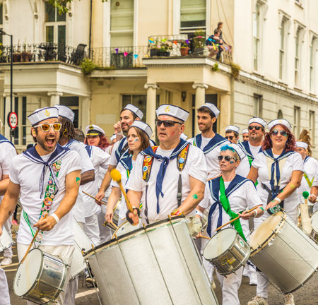 Notting Hill carnival, London. August 27 2018. A view of some of the participants at Notting Hill...