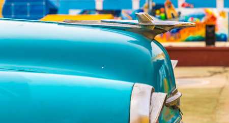 Trinidad Cuba. January 2018. A view of a classic American car in trinidadのeditorial素材