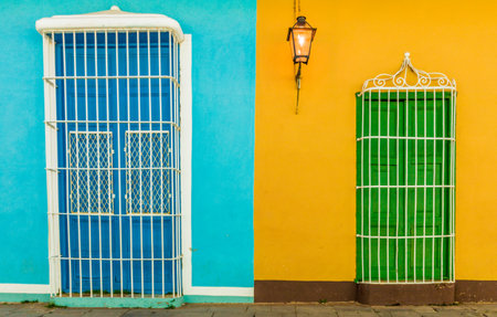 Trinidad, cuba. January 2018. A view of a colourful building in Trinidad in Cubaのeditorial素材