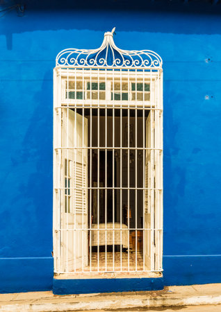 Trinidad, cuba. January 2018. A view of a colourful building in Trinidad in Cubaのeditorial素材