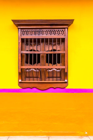Jardin Colombia. April 2018. A view of colorful colonial architecture in jardin in Colombiaのeditorial素材