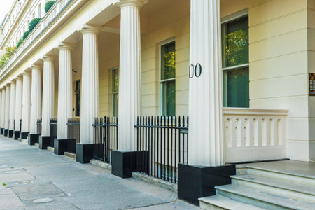 London. September 2018. A view of the grand architecture in Eaton Square in Belgravia in Londonのeditorial素材