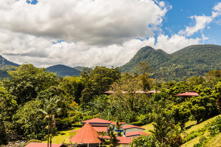 La Fortuna, Costa Rica. March 2018. A view of landscape in La Fortuna in Costa Ricaのeditorial素材