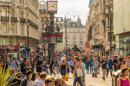 London. September 2018. A view of Leicester Square in Londonのeditorial素材