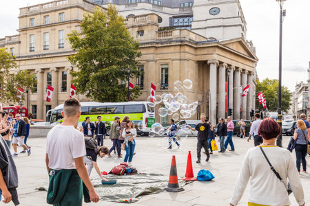 London. September 2018. A view of in Trafalgar square in London