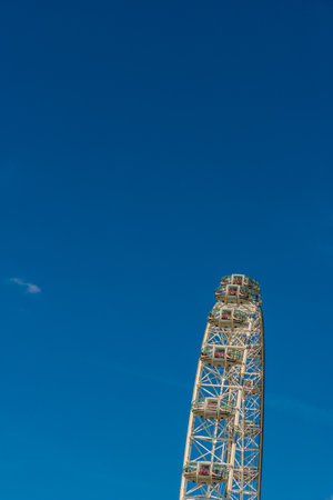 London. September 2018. A view of the London Eye from westminster Bridge in Westminster in Londonのeditorial素材