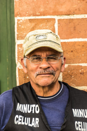 Medellin Colombia. March 2018. A view of a local man in Medellin in Colombiaのeditorial素材