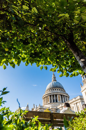 London. September 2018. A view of St Pauls cathedral in the City of London in Londonのeditorial素材