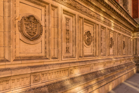 London. September 2018. A view of the architecture of the Royal Albert hall in Kensington in Londonのeditorial素材