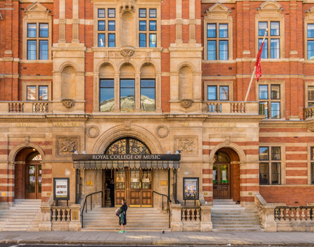 London. September 2018. A view of the architecture of the Royal College of Music in Kensington in Londonのeditorial素材