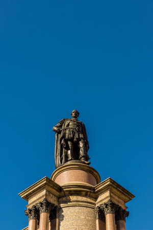 London. September 2018. A statue of Prince Albert outside the Royal Albert hall in Kensington in Londonのeditorial素材