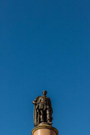 London. September 2018. A statue of Prince Albert outside the Royal Albert hall in Kensington in Londonのeditorial素材