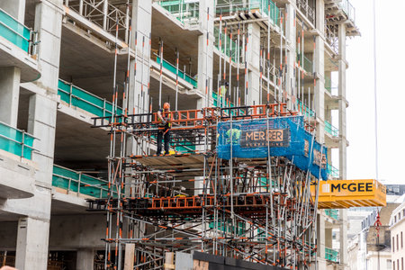 London. september 2018. A view of construction work on the New Radisson Hotel in Trafalgar Square in...
