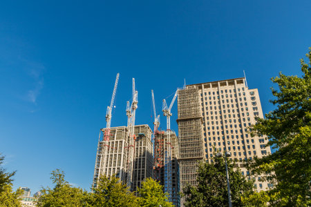 London. October 2018. A view of construction of the the new Shell buildingin London