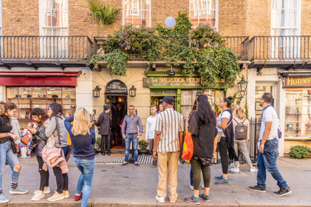 London. October 2018. A view of the Sherlock Holmes Museum in London