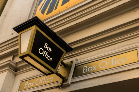 London October 2018. A view of a sign for the Box office at the Lyceum theatre in Londonのeditorial素材