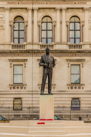 London. October 2018. A statue of Lord Mountbatten in Horse guards parade in londonのeditorial素材