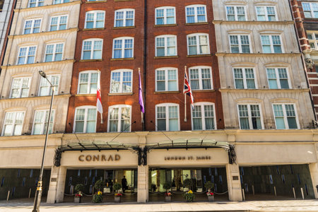 London. November 2018. A view of the Conrad Hotel in London