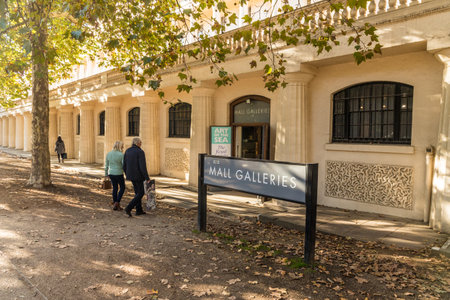 London. November 2018. A view of the mall galleries in London