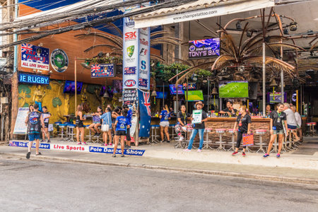 February 2019. Patong Thailand. Bangla road in Patong Thailandのeditorial素材