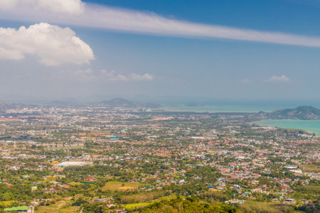 the view from the big buddha statue in Phuket Thailandの写真素材