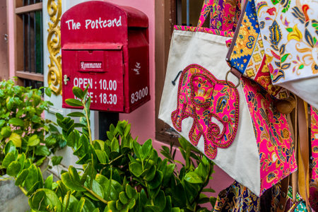 January 2019. Phuket Town Thailand. Souvenirs for sale in Phuket Town in Thailand